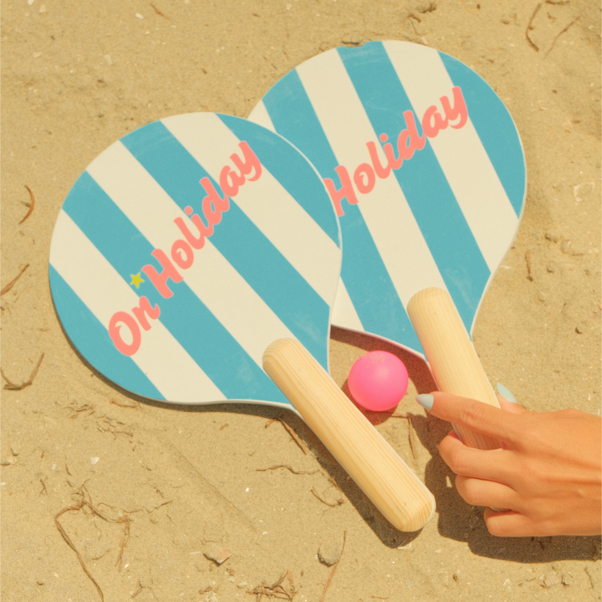 Cabana Stripe Beach Paddle Set | Amalfi Blue