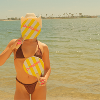 Cabana Stripe Beach Paddle Set | Amalfi Blue