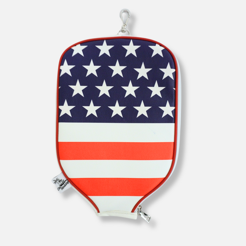 American Flag Leather Pickleball Paddle Cover