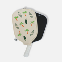 Surfer Patch Leather Pickleball Paddle Cover