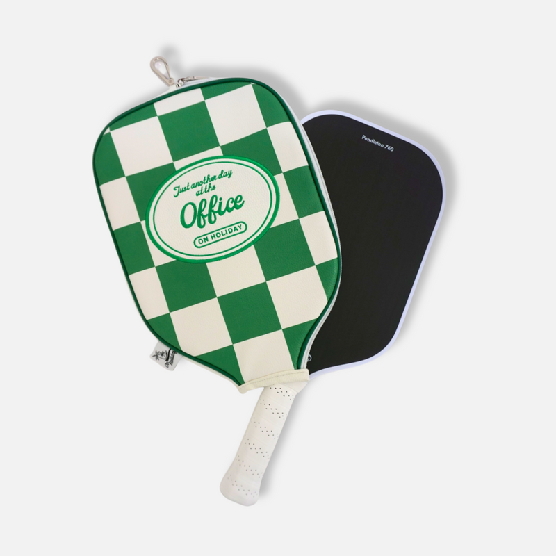 Just Another Day at the Office Leather Pickleball Paddle Cover